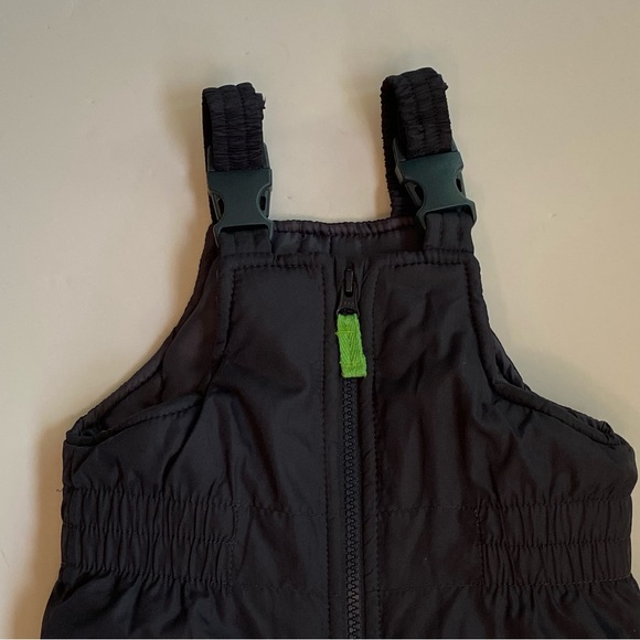 Snow Pants Size 18 months Bibs Ski Overalls navy Blue white monster face knees - Picture 2 of 14